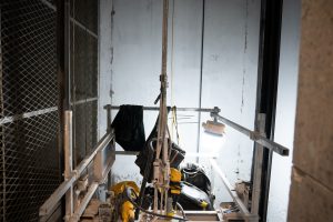 inside of a lift shaft building in wythenshawe